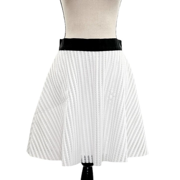 BLACK and White Flared Circle Skirt - Picture 1 of 11